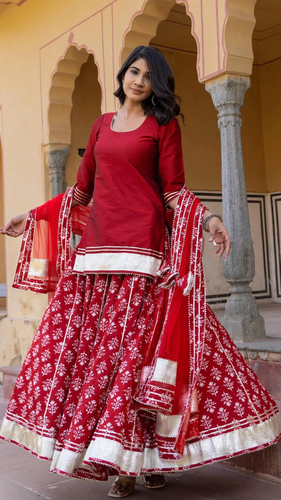 Janasya Indian Women's Tunic Tops Crepe Kurti Set for Women - Ethnic Khazana