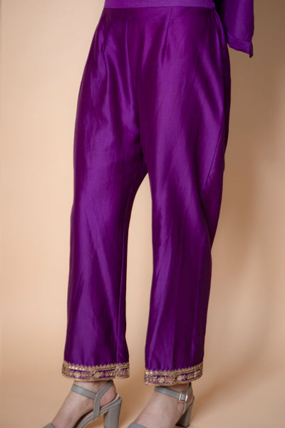 Purple Chanderi Silk Kurta