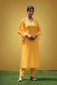 Mehfil Yellow bandhni Twin Set