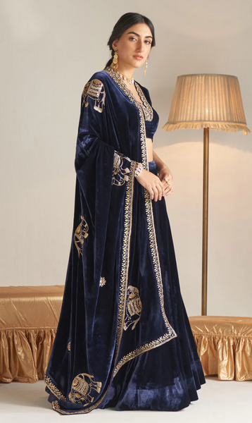 Khizaan Embroidered Midnight Blue Only Shawl